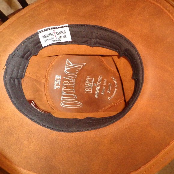 FIRM New Minnetonka Outback Distressed Leather Hat S Brown main image 12